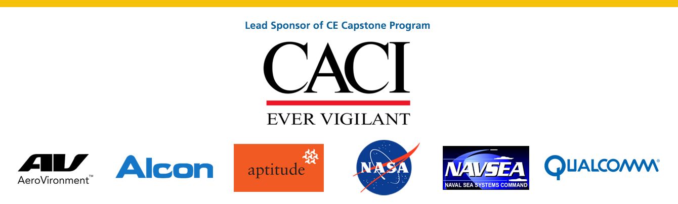 sponsor logos (CACI, AeroVironment, Alcon, Aptitude, NASA, Navsea, Qualcomm)