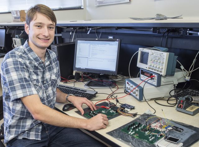 brian sandler in the computer engineering lab