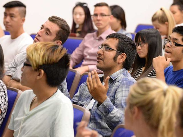 students in lecture hall