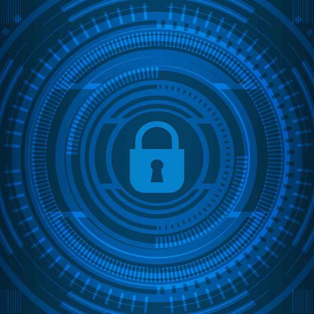 illustration of computer security with a lock