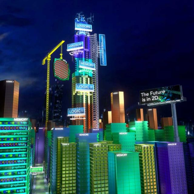 illustration of a city with chips