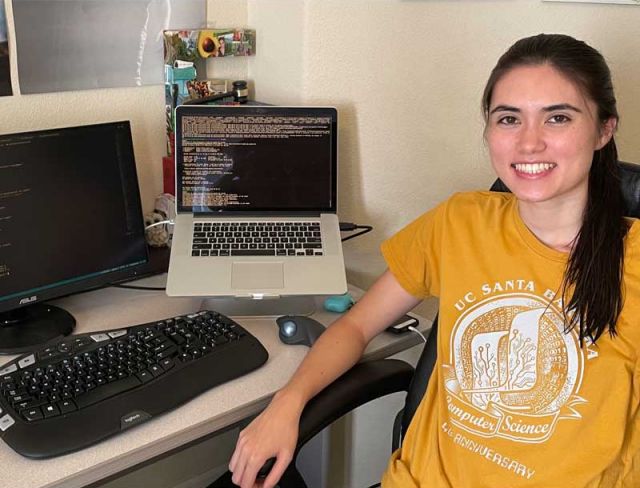 photo of emily at work