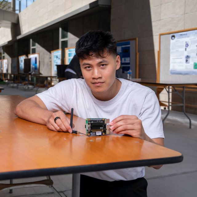 photo of kyle wong with his team's senior project