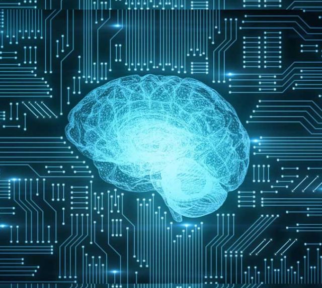 graphic of brain and circuits