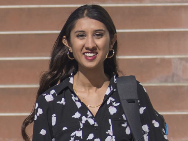 Photo of Sayali Kakade outside of HFH