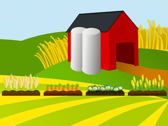 image of farm and barn
